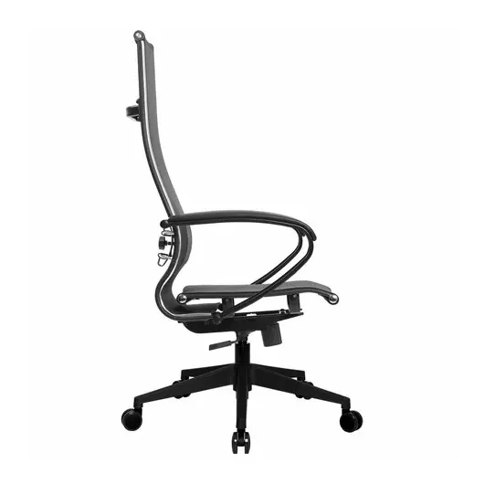 Кресло офисное МЕТТА &quot;К-7&quot; пластик, прочная сетка, сиденье и спинка регулируемые, черное, фото 3