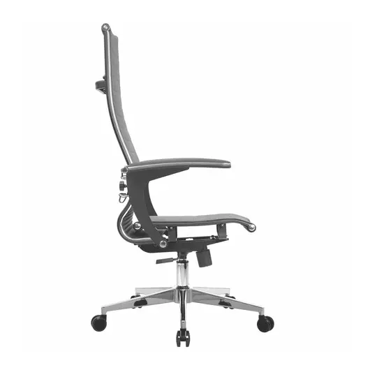 Кресло офисное МЕТТА &quot;К-8.1-Т&quot; хром, экокожа перфорированная, сиденье регулируемое, черное, фото 3