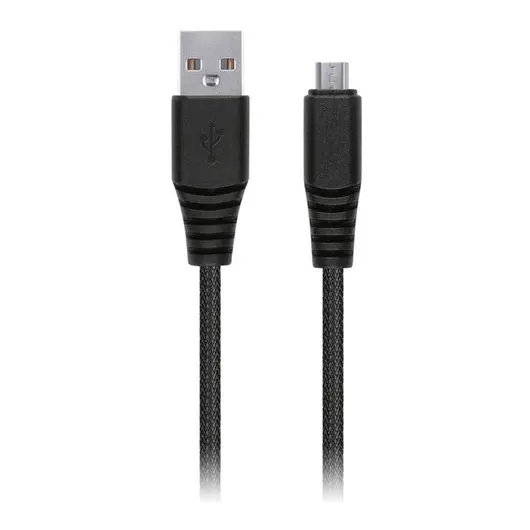 Кабель Smartbuy Сarbon, USB2.0 (A) - microUSB (B), экстрапрочный, 2A output, 2м, черный, фото 1