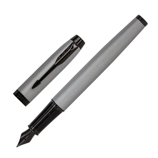 Ручка перьевая PARKER IM Achromatic Grey BT, корпус серый матовый, нержавеющ. сталь, синяя, 2127619, фото 1