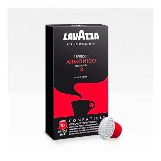 Кофе в капсулах LAVAZZA &quot;Armonico&quot; для кофемашин Nespresso, арабика 100%, 10 шт*5,5г, ш/к 81000, фото 1