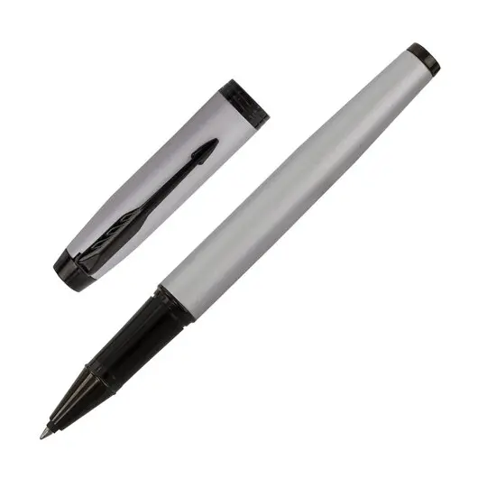 Ручка-роллер PARKER IM Achromatic Grey BT, корпус серый матовый, нержавеющая сталь, черная, 2127751, фото 1