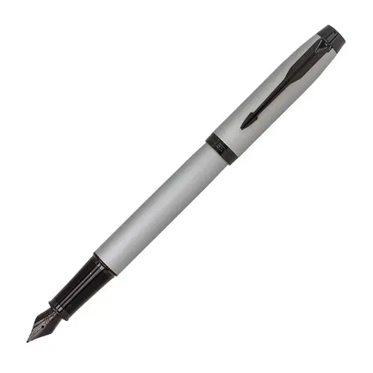 Ручка перьевая PARKER IM Achromatic Grey BT, корпус серый матовый, нержавеющ. сталь, синяя, 2127619, фото 2
