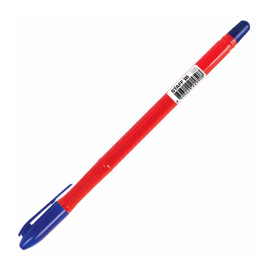 Ручка шариковая масляная STAFF Flame, корпус оранжевый, узел 1мм, линия 0,7мм, синяя,, OBP332, фото 2