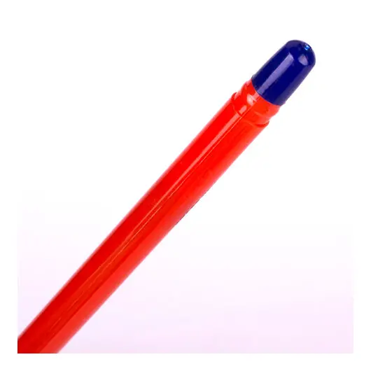Ручка шариковая масляная STAFF Flame, корпус оранжевый, узел 1мм, линия 0,7мм, синяя,, OBP332, фото 4