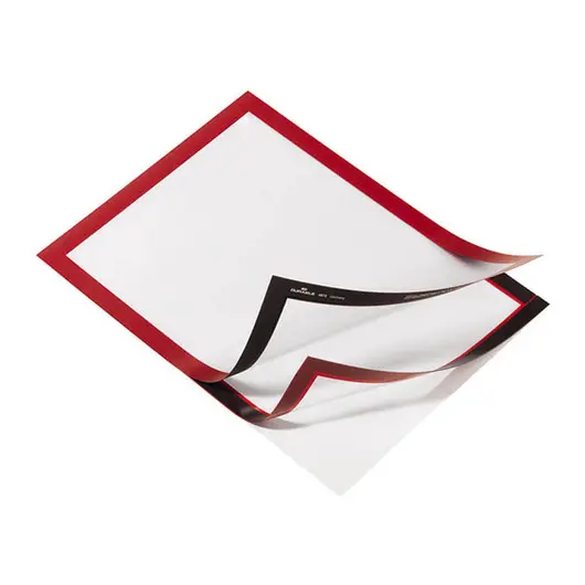 Комплект рамок самоклеящихся магнитных информационных 2шт. Durable &quot;Duraframe&quot; А4, красный, фото 1