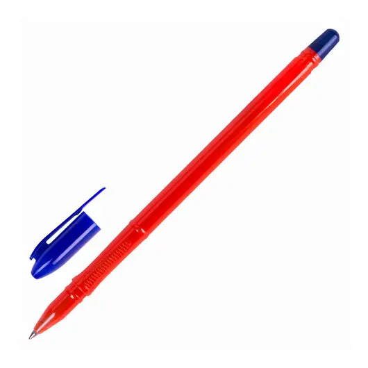 Ручка шариковая масляная STAFF Flame, корпус оранжевый, узел 1мм, линия 0,7мм, синяя,, OBP332, фото 1