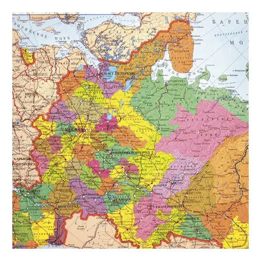 Карта России политико-административная 101х70см, 1:8,5М, интерактивная, в тубусе, BRAUBERG, 112396, фото 2