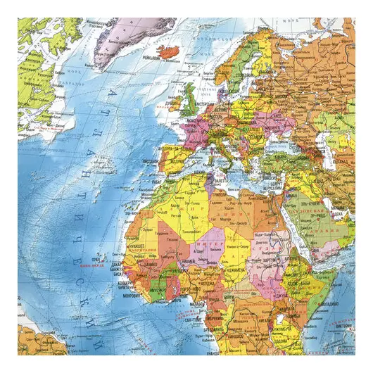 Карта мира политическая 101х70 см, 1:32М, с ламинацией, интерактивная, европодвес, BRAUBERG, 112381, фото 2