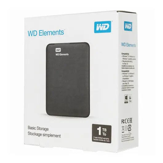 Внешний жесткий диск WD Elements Portable 4TB, 2.5&quot;, USB 3.0, черный, WDBW8U0040BBK-E, фото 5