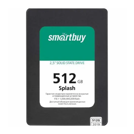 Твердотельный накопитель SSD SMARTBUY Splash 512GB, 2,5&quot;, USB 3.0, черный, SBSSD-512G, SSD-512GT-MX902, фото 1