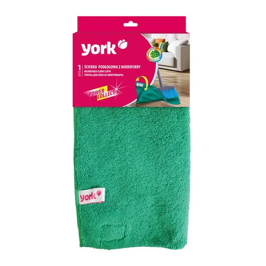 Тряпка для мытья пола York, микрофибра, 50*60см, 390г/м2, европодвес, двухсторонняя с липучками, зеленый, фото 1