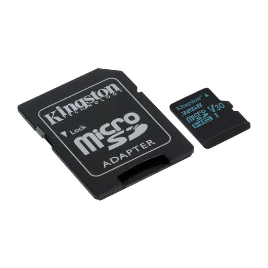 Карта памяти microSDHC 32 GB KINGSTON Canvas Go UHS-I U1, 90 Мб/сек (class 10), адаптер, SDCG2/32GB, фото 2
