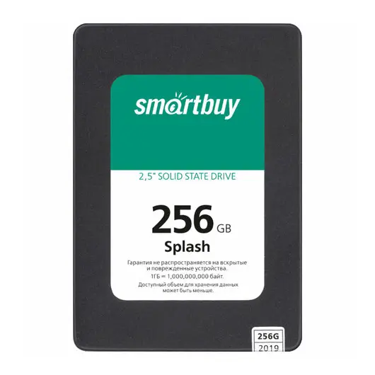 Твердотельный накопитель SSD SMARTBUY Splash 256GB, 2,5&quot;, USB 3.0, черный, SBSSD-256G, SSD-256GT-MX902, фото 1