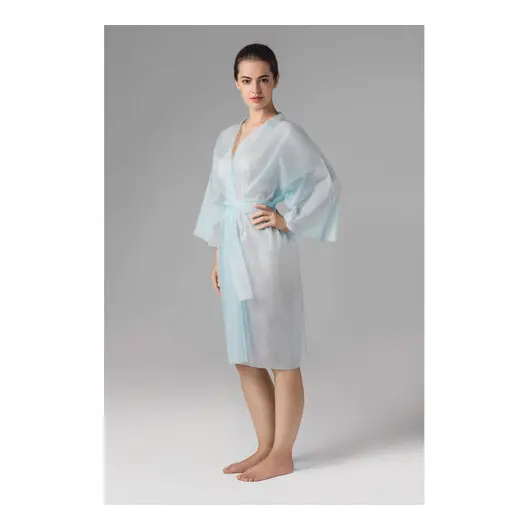 Халат-кимоно с рукавами, голубой, ЧИСТОВЬЕ КОМПЛЕКТ 5 шт. СМС, 24 г/м2, 02-190, фото 1