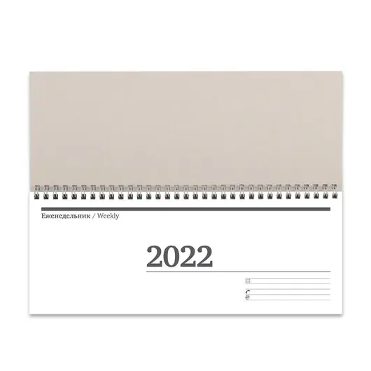 Планинг датированный 2022 (285х112 мм), STAFF, гребень, картонная обложка, 60 л., &quot;Однотонный&quot;, 113355, фото 2