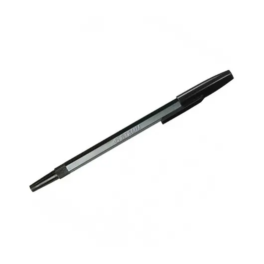 Ручка шариковая Стамм &quot;049&quot; черная, 1,0мм, черный корпус, фото 1
