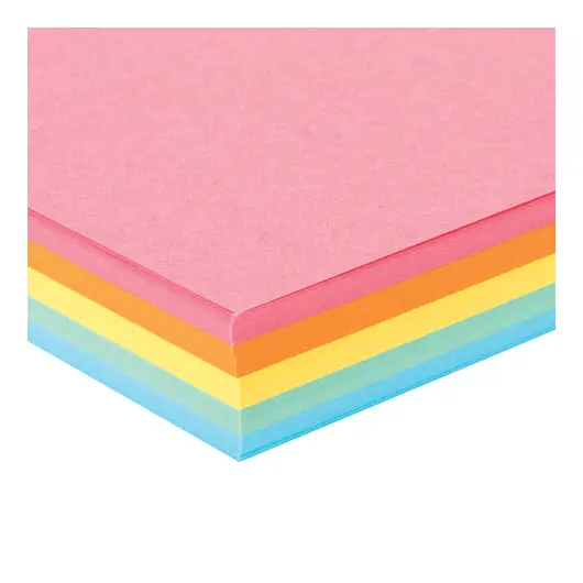 Бумага цветная BRAUBERG, А4, 80г/м, 100 л, (5цв.х20л), медиум, для офисной техники, 112462, фото 3
