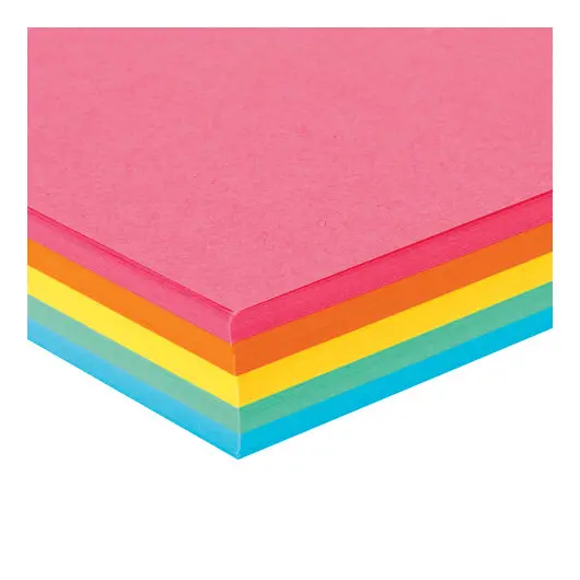 Бумага цветная BRAUBERG, А4, 80г/м, 100 л, (5цв.х20л), интенсив, для офисной техники, 112461, фото 3