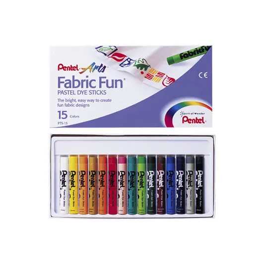 Пастель для ткани Pentel &quot;FabricFun Pastels&quot;, 15 цв., картон. упак., фото 1