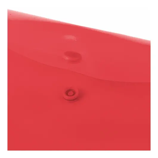 Папка-конверт с кнопкой МАЛОГО ФОРМАТА (240х190 мм) А5 прозрачная красная 0,15 мм, STAFF, 270465, 120мкм, фото 4
