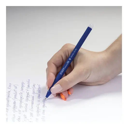 Ручка стираемая гелевая STAFF Manager, СИНЯЯ, + 5 сменных стержней, узел 0,5 мм, линия письма 0,35 мм, 143657, фото 10