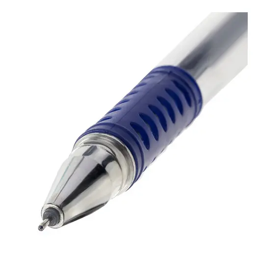Ручка гелевая с грипом STAFF Basic Needle, СИНЯЯ, игольчатый узел 0,5 мм, линия письма 0,35 мм, 143678, фото 4