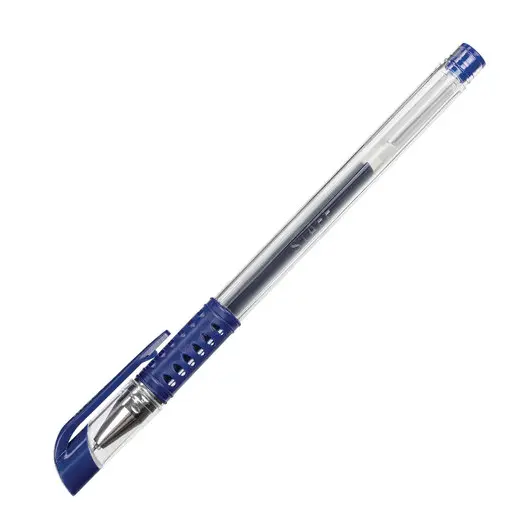 Ручка гелевая с грипом STAFF Basic Needle, СИНЯЯ, игольчатый узел 0,5 мм, линия письма 0,35 мм, 143678, фото 3