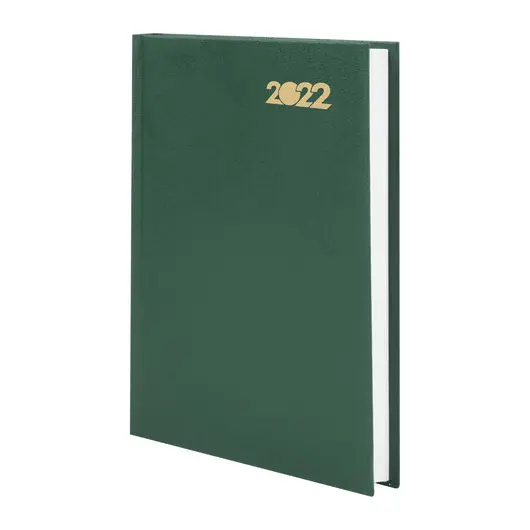 Ежедневник датированный 2022 (145х215 мм), А5, STAFF, твердая обложка бумвинил, зеленый, 113340, фото 1