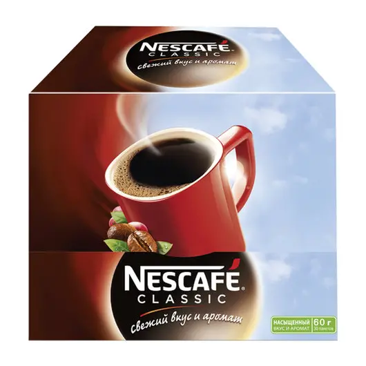 Кофе растворимый NESCAFE &quot;Classic&quot;, гранулированный, 30 пакетов по 2 г (упаковка 60 г), 12267715, фото 8