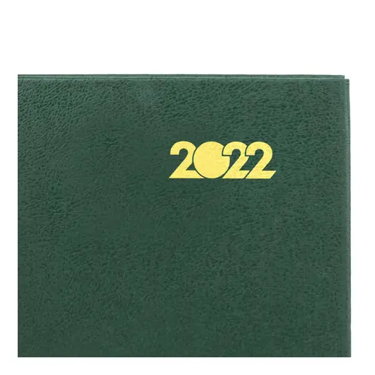Ежедневник датированный 2022 (145х215 мм), А5, STAFF, твердая обложка бумвинил, зеленый, 113340, фото 3