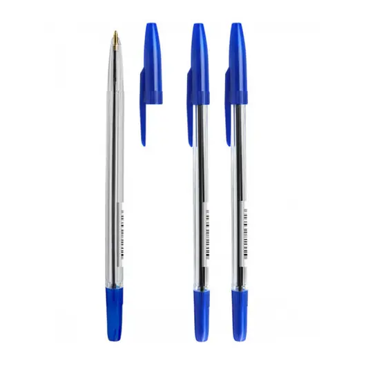 Ручка шариковая Стамм &quot;511&quot;, синяя, 1,0мм, прозрачный корпус, фото 1