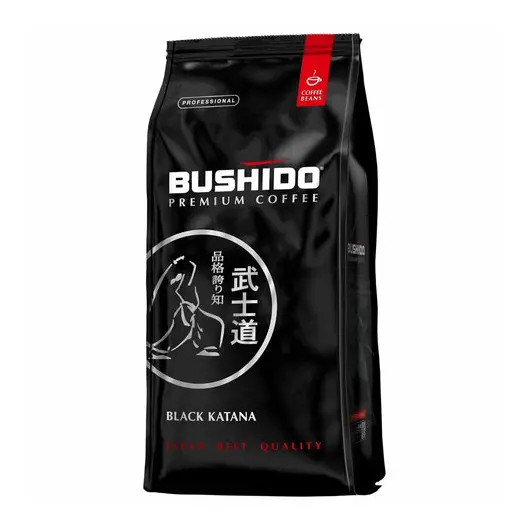 Кофе в зернах BUSHIDO &quot;Black Katana&quot;, натуральный, 1000г, 100% арабика, вакуумная упаковка, ш/к40534, BU10004008, фото 1