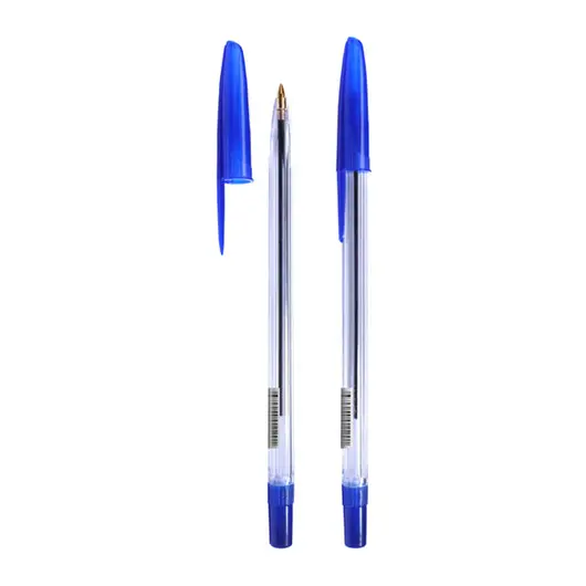 Ручка шариковая Стамм &quot;111&quot; синяя, 1,0мм, прозрачный корпус, фото 1