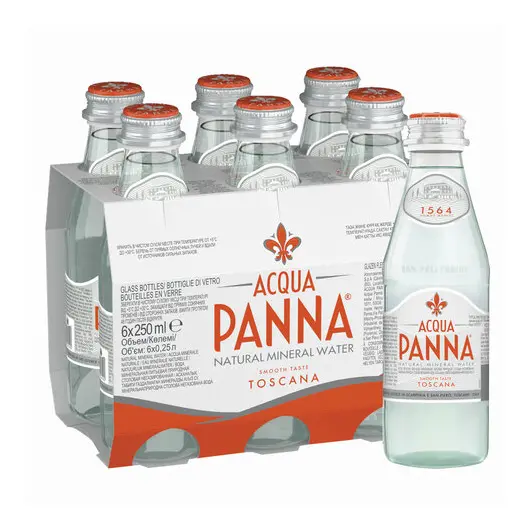 Вода негазированная минеральная ACQUA PANNA (Аква Панна), 0,25л, стеклянная бутылка,, 40004001, фото 1