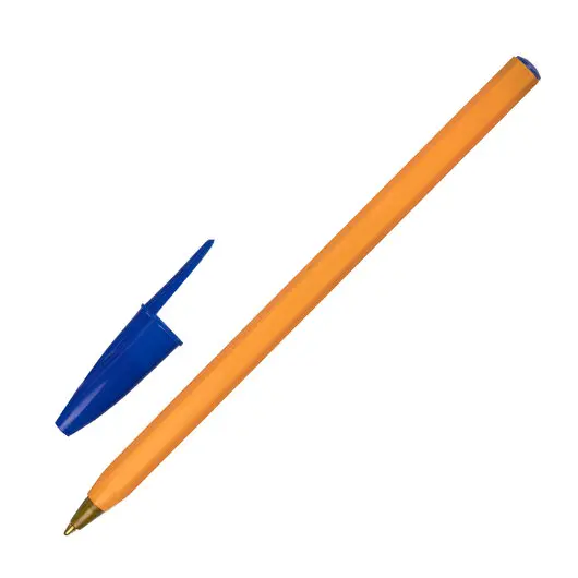 Ручка шариковая STAFF &quot;Basic Orange BP-01&quot;, письмо 750 метров, СИНЯЯ, длина корпуса 14 см, узел 1 мм, 143740, фото 1