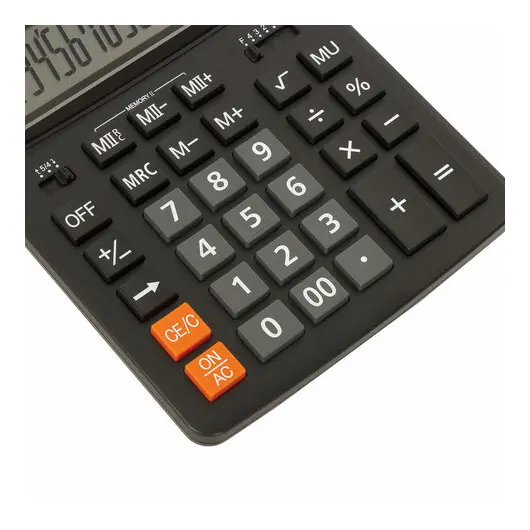 Калькулятор настольный BRAUBERG EXTRA-16-BK (206x155 мм), 16 разрядов, двойное питание, ЧЕРНЫЙ, 250475, фото 12