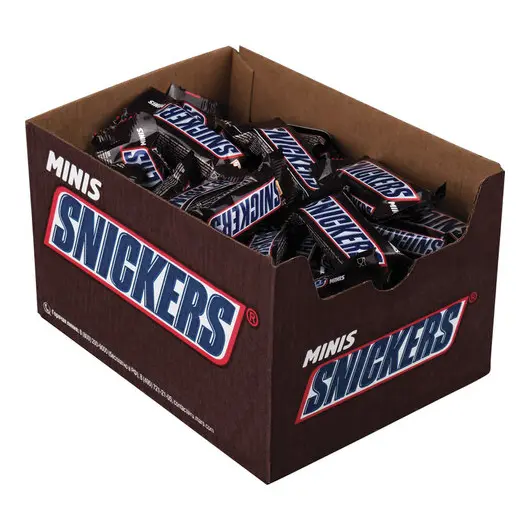 Конфеты шоколадные SNICKERS minis, весовые, 1 кг, картонная упаковка, 57236, фото 1