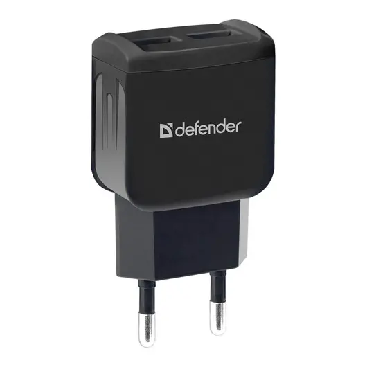 Зарядное устройство сетевое Defender EPA-13,  2xUSB, 2.1А output, пакет, черный, фото 1