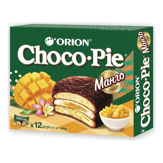 Печенье ORION &quot;Choco Pie Mango&quot; манго 360 г (12 штук х 30 г), О0000013010, фото 1