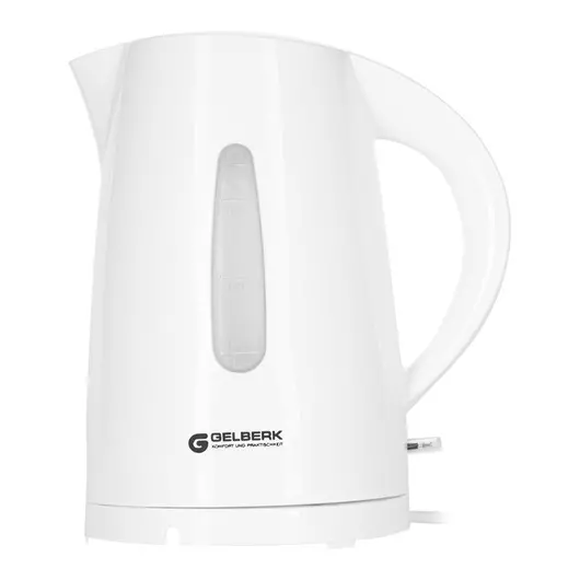 Чайник электрический Gelberk GL-460, 1,7л, 1850Вт, пластик, белый, фото 1