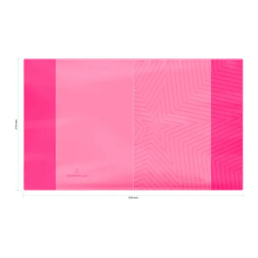 Обложка  210*350, для дневников и тетрадей, Greenwich Line, ПВХ 180мкм, &quot;Neon Star&quot;, розовый, ШК, фото 1
