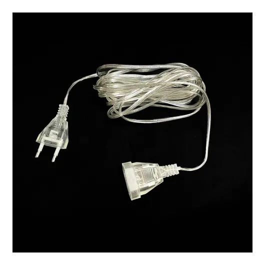 Удлинитель для электрогирлянд 5 м, прозрачный шнур, пакет, ЗОЛОТАЯ СКАЗКА, код 1С, 591713, фото 1