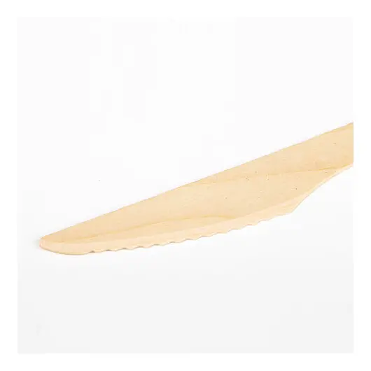 Нож одноразовый деревянный 160 мм, 100 шт., БЕЛЫЙ АИСТ, 607575, 59, фото 3