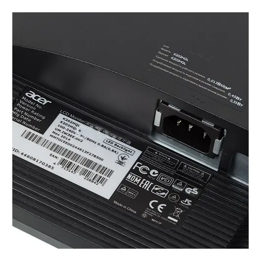 Монитор ACER K202HQLAb 19.5&quot; (50см)/1366х768/16:9/LED/1ms/200cd/VGA/черный, фото 7