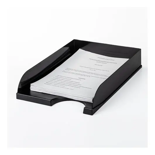 Лоток горизонтальный для бумаг BRAUBERG Standard, 350х253х65 мм, черный, 23хххх, 79, фото 4