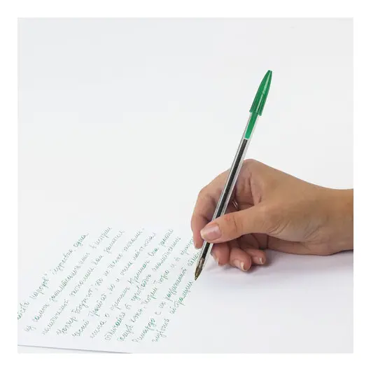 Ручка шариковая STAFF Basic Budget BP-02, письмо 500 м, ЗЕЛЕНАЯ, длина корпуса 13,5 см, линия письма 0,5 мм, 143761, фото 6