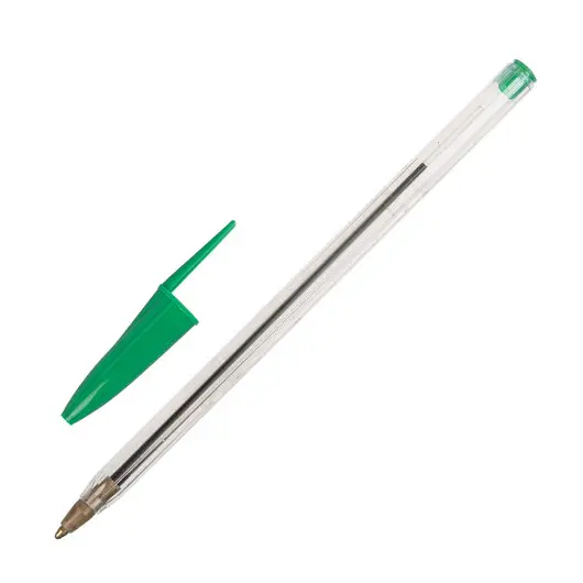 Ручка шариковая STAFF Basic Budget BP-02, письмо 500 м, ЗЕЛЕНАЯ, длина корпуса 13,5 см, линия письма 0,5 мм, 143761, фото 1