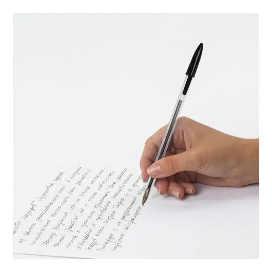 Ручка шариковая STAFF Basic Budget BP-02, письмо 500 м, ЧЕРНАЯ, длина корпуса 13,5 см, линия письма 0,5 мм, 143759, фото 6
