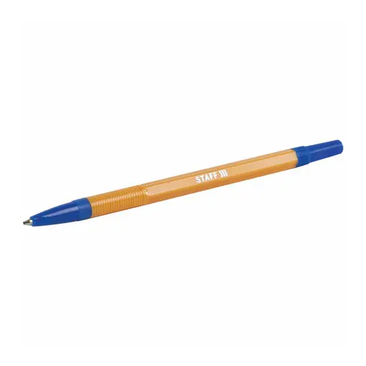 Ручка шариковая STAFF Basic Orange BP-03, СИНЯЯ, корпус оранжевый, узел 1 мм, линия 0,5 мм, 143741, фото 5